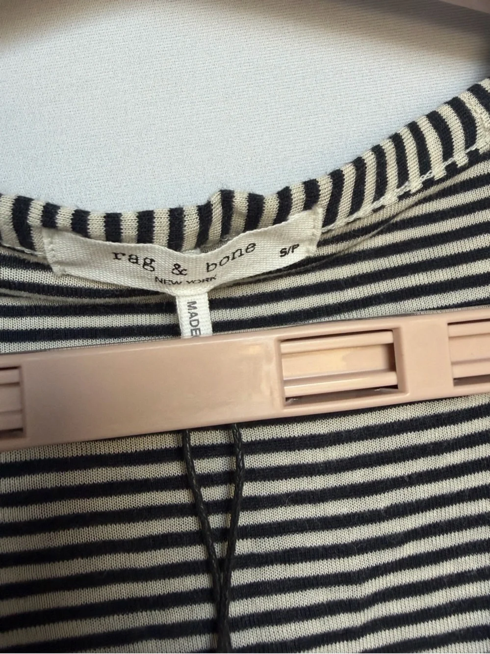 Rag & Bone Michal Striped Slub Jersey Midi Dress Sz S Casual Linen Blend NWT - Picture 10 of 16